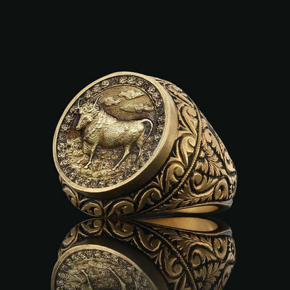 Taurus Zodiac Silver Ring by SWISS PLUS - Zodiac Collection - view 3
