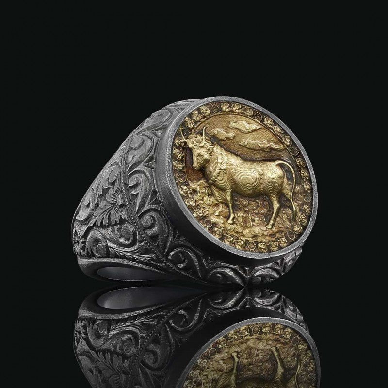 Taurus Zodiac Silver Ring