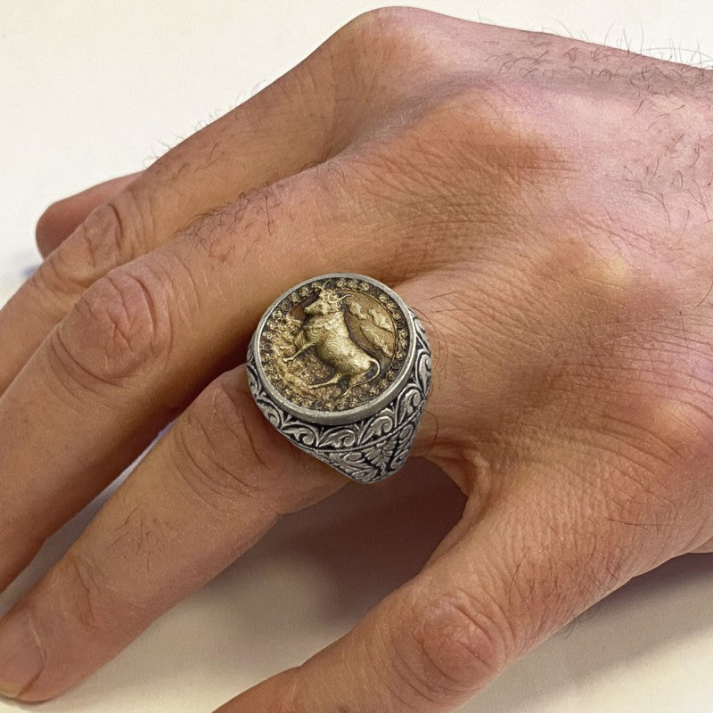 Taurus Zodiac Silver Ring