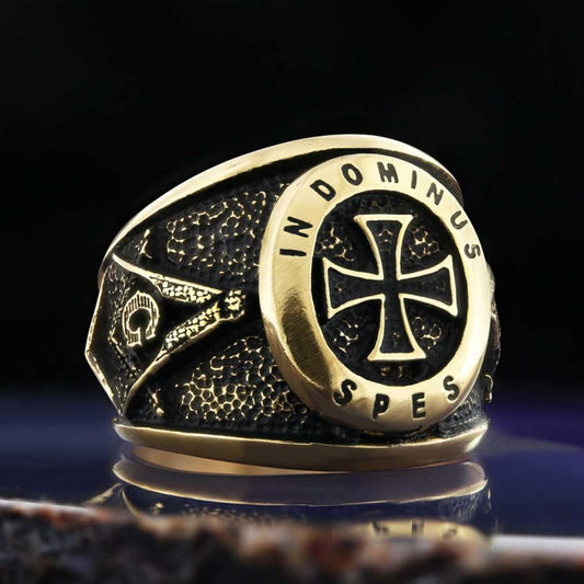 Templar Cross Masonic Ring, Master Mason Rings, Free Mason Ring, Mens Masonic Rings, Mason Jewelry - view 1