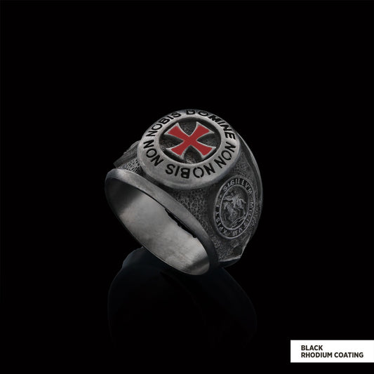 Templar Cross Masonic Ring, Mason Jewelry, Custom Mason Ring - view 2