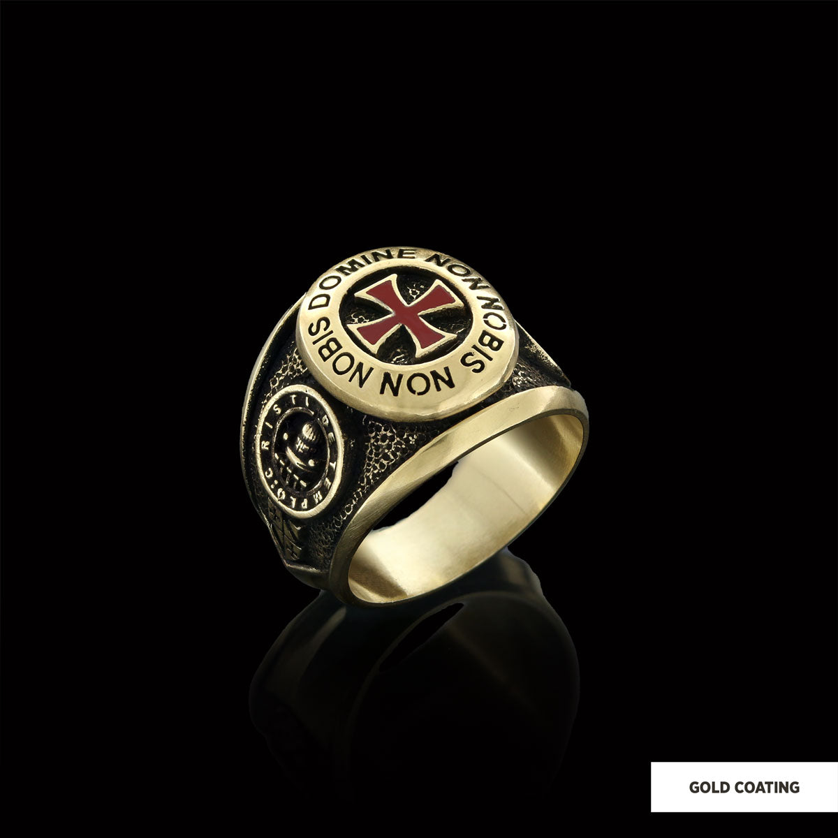 Templar Cross Masonic Ring, Mason Jewelry, Custom Mason Ring - view 3