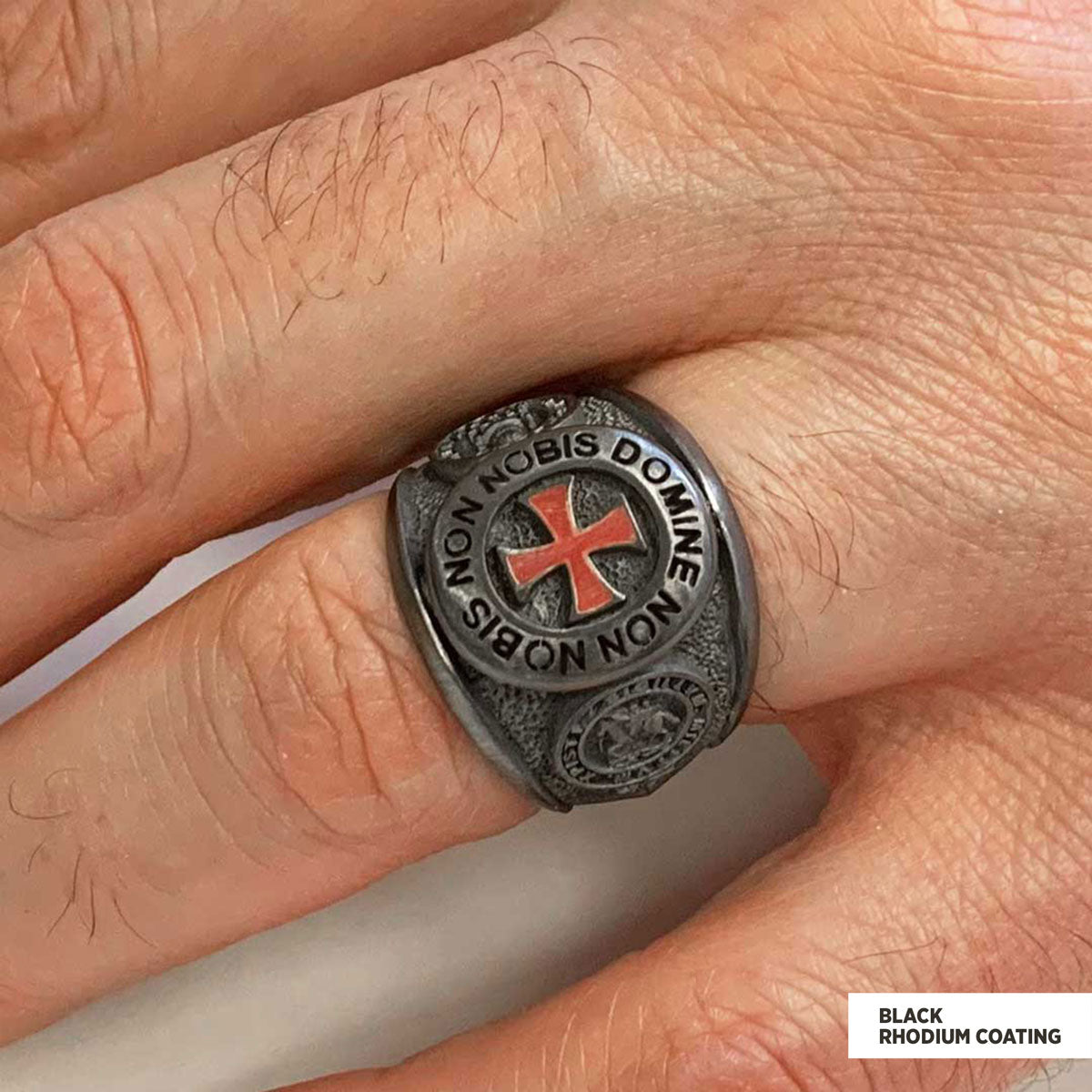 Templar Cross Masonic Ring, Mason Jewelry, Custom Mason Ring - view 5