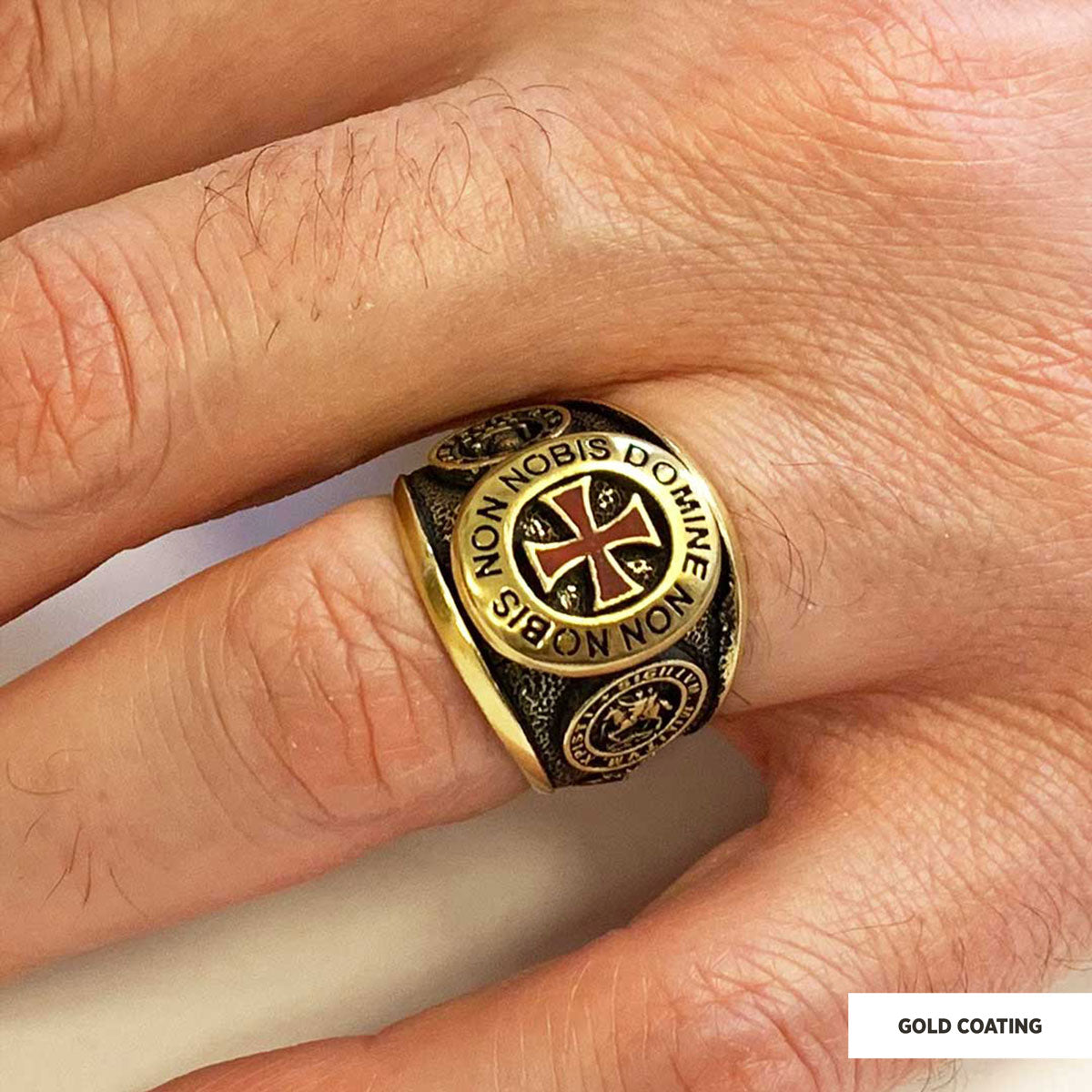 Templar Cross Masonic Ring, Mason Jewelry, Custom Mason Ring - view 6