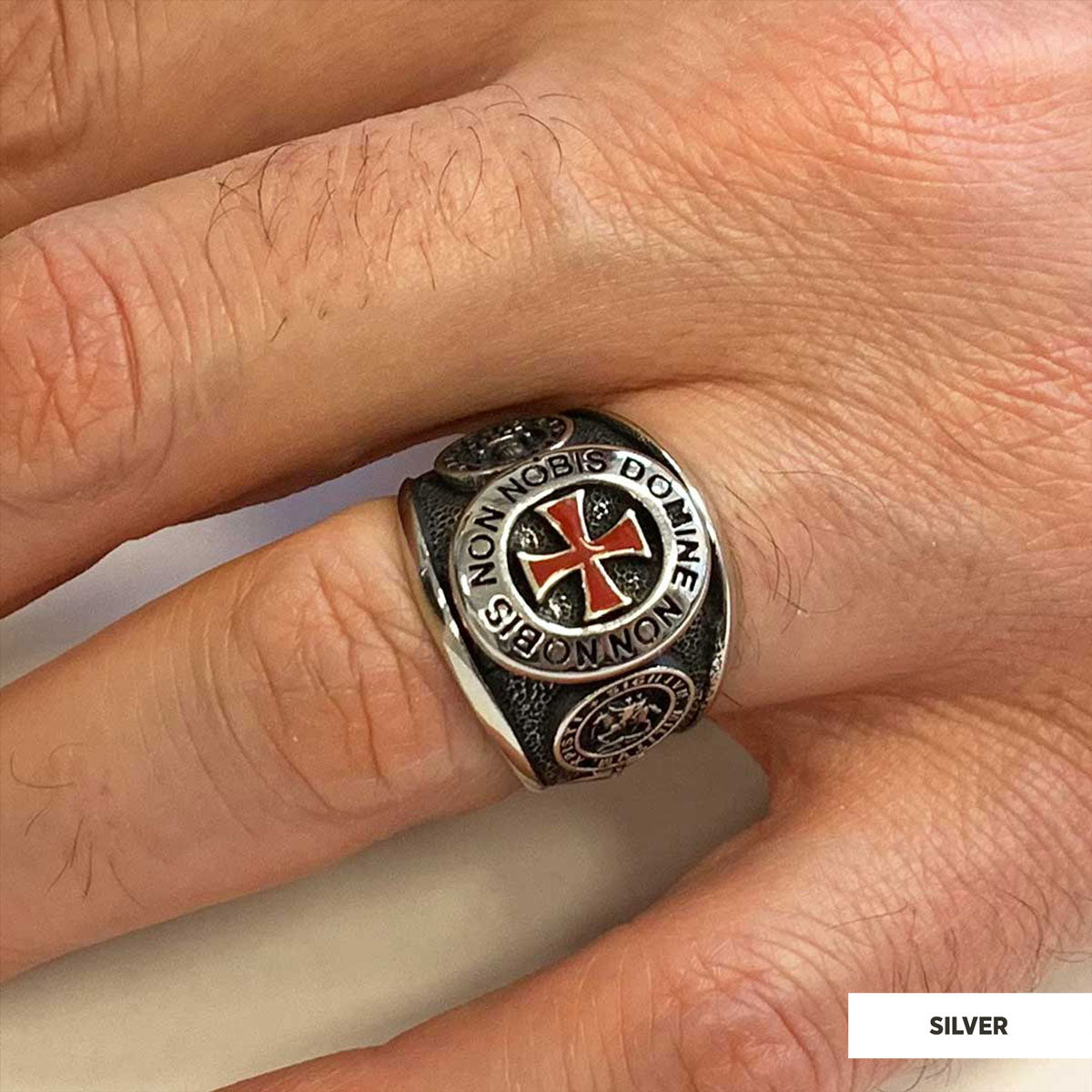 Templar Cross Masonic Ring, Mason Jewelry, Custom Mason Ring - view 7