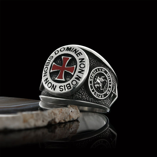 Templar Cross Masonic Ring, Mason Jewelry, Custom Mason Ring - view 1