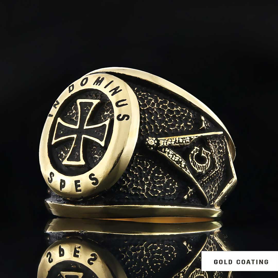 Templar Cross Masonic Ring, Master Mason Rings, Free Mason Ring, Mens Masonic Rings, Mason Jewelry - view 3