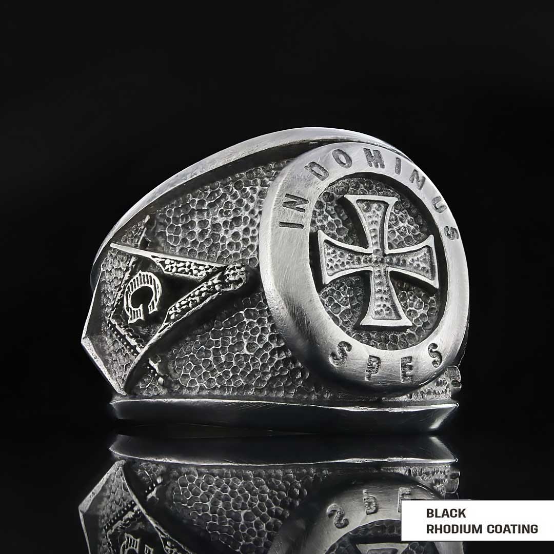 Templar Cross Masonic Ring, Master Mason Rings, Free Mason Ring, Mens Masonic Rings, Mason Jewelry - view 4