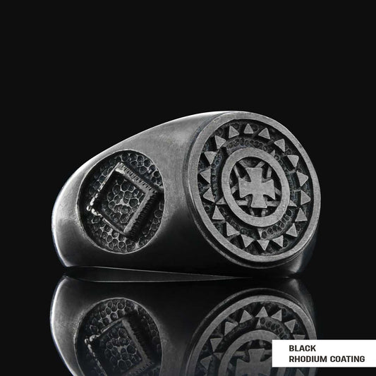 Templar Cross Masonic Ring, Master Mason Rings, Free Mason Ring - view 2
