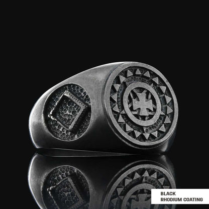 Templar Cross Masonic Ring, Master Mason Rings, Free Mason Ring by SWISS PLUS - Christian Collection - view 2
