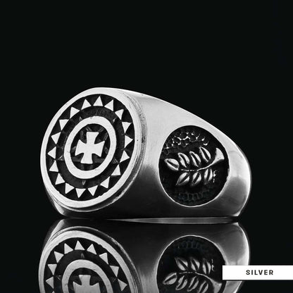 Templar Cross Masonic Ring, Master Mason Rings, Free Mason Ring by SWISS PLUS - Christian Collection - view 3