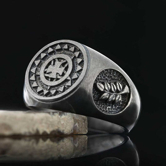 Templar Cross Masonic Ring, Master Mason Rings, Free Mason Ring - view 1