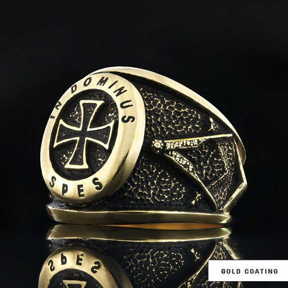 Templar Cross Silver Masonic Ring, Unique Embellished Design for Master Masons by SWISS PLUS - Christian Collection - view 3