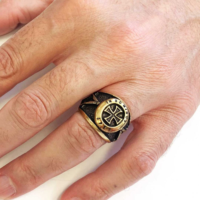 Templar Cross Silver Masonic Ring, Unique Embellished Design for Master Masons - view 5