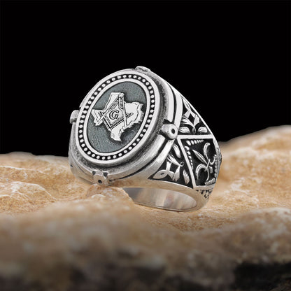 Texas Masonic Ring, Freemasonic Ring, Master Mason Ring, Elegant Masonic Ring by SWISS PLUS - Mason Collection