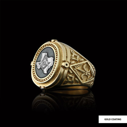 Texas Masonic Ring, Freemasonic Ring, Master Mason Ring, Elegant Masonic Ring by SWISS PLUS - Mason Collection - view 2