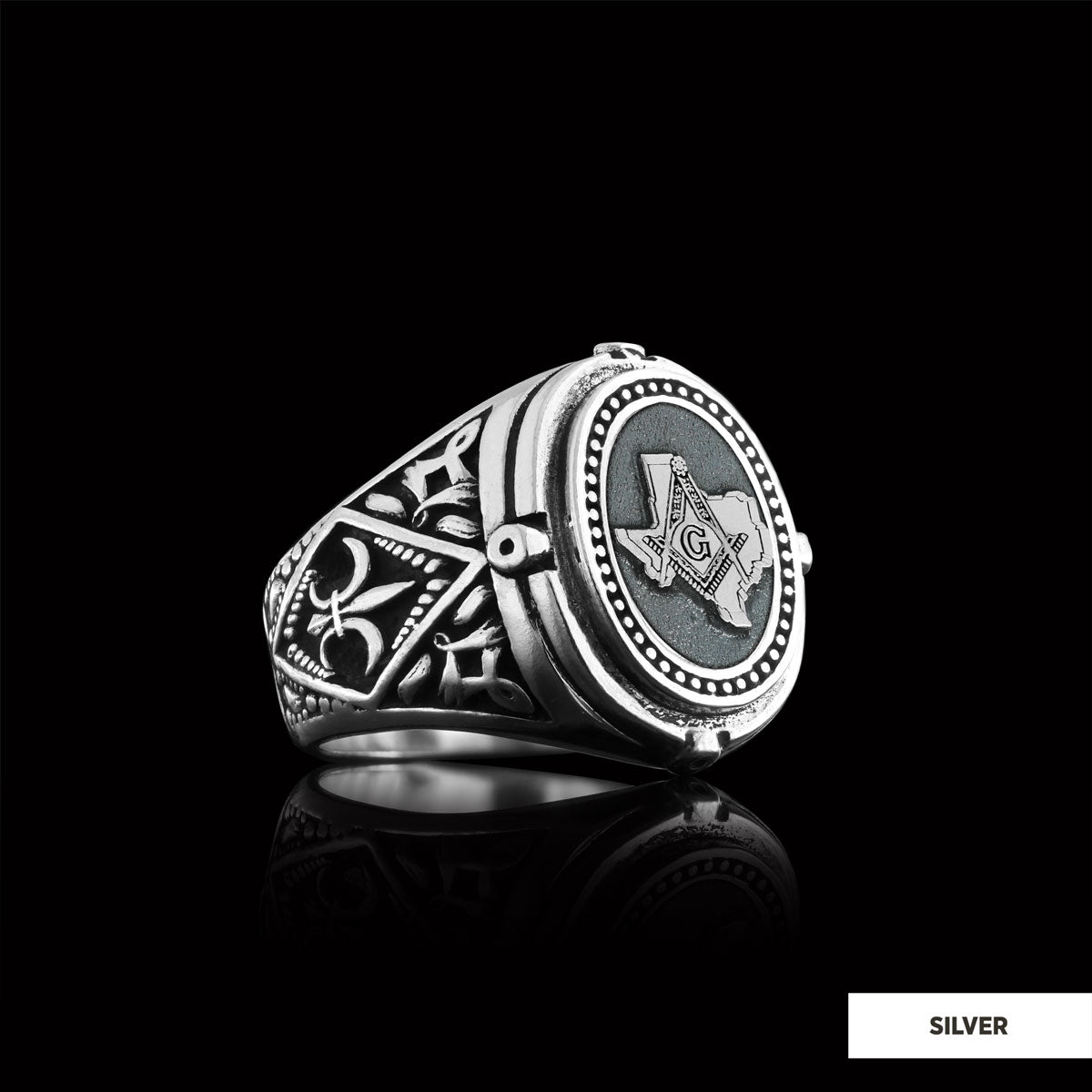 Texas Masonic Ring, Freemasonic Ring, Master Mason Ring, Elegant Masonic Ring - view 3
