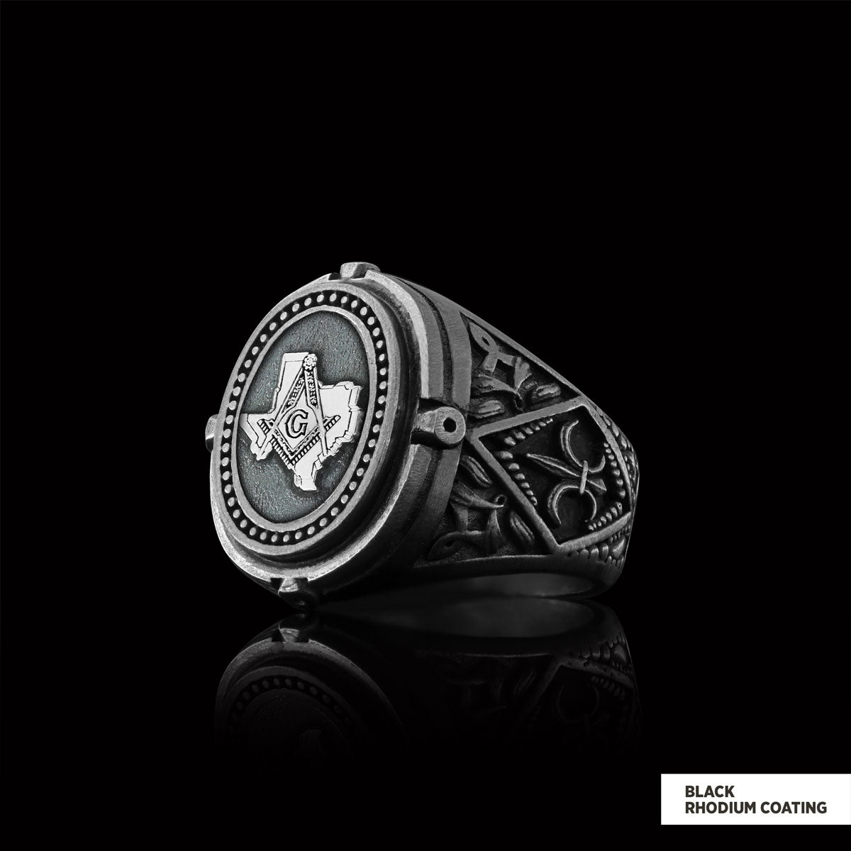 Texas Masonic Ring, Freemasonic Ring, Master Mason Ring, Elegant Masonic Ring - view 4