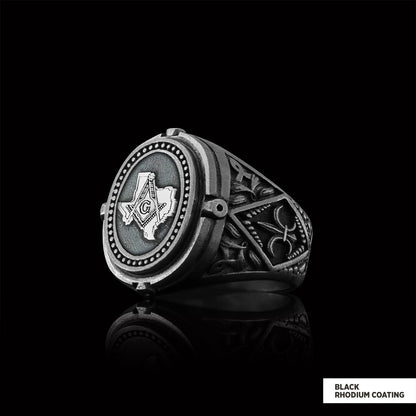 Texas Masonic Ring, Freemasonic Ring, Master Mason Ring, Elegant Masonic Ring by SWISS PLUS - Mason Collection - view 4