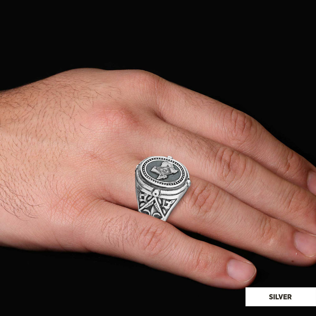 Texas Masonic Ring, Freemasonic Ring, Master Mason Ring, Elegant Masonic Ring - view 6