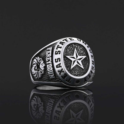 Texas State University Ring, Custom High School Graduation Ring, Class Ring, College Class Ring by SWISS PLUS - Custom Colleg