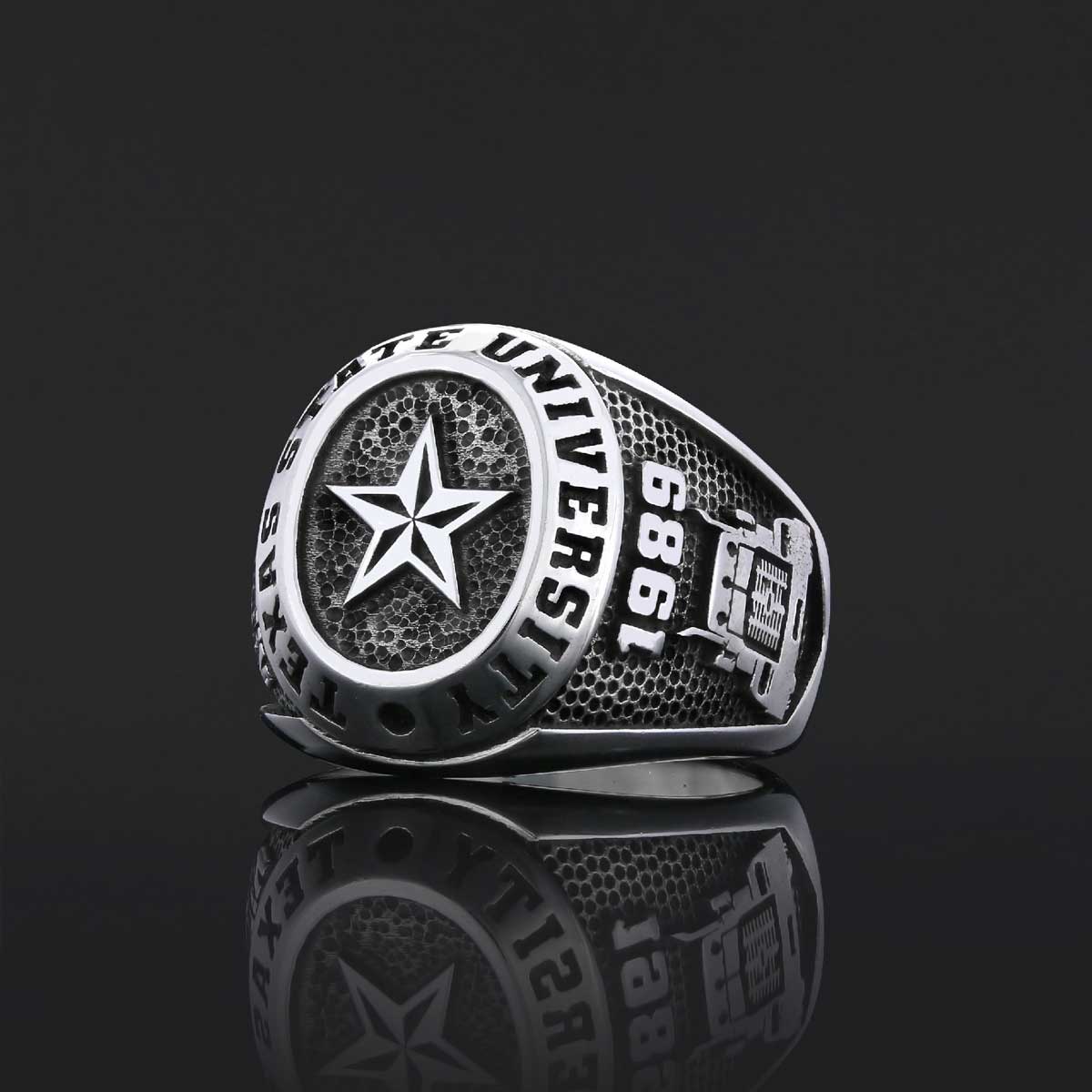 Texas State University Ring, Custom High School Graduation Ring, Class Ring, College Class Ring - view 5