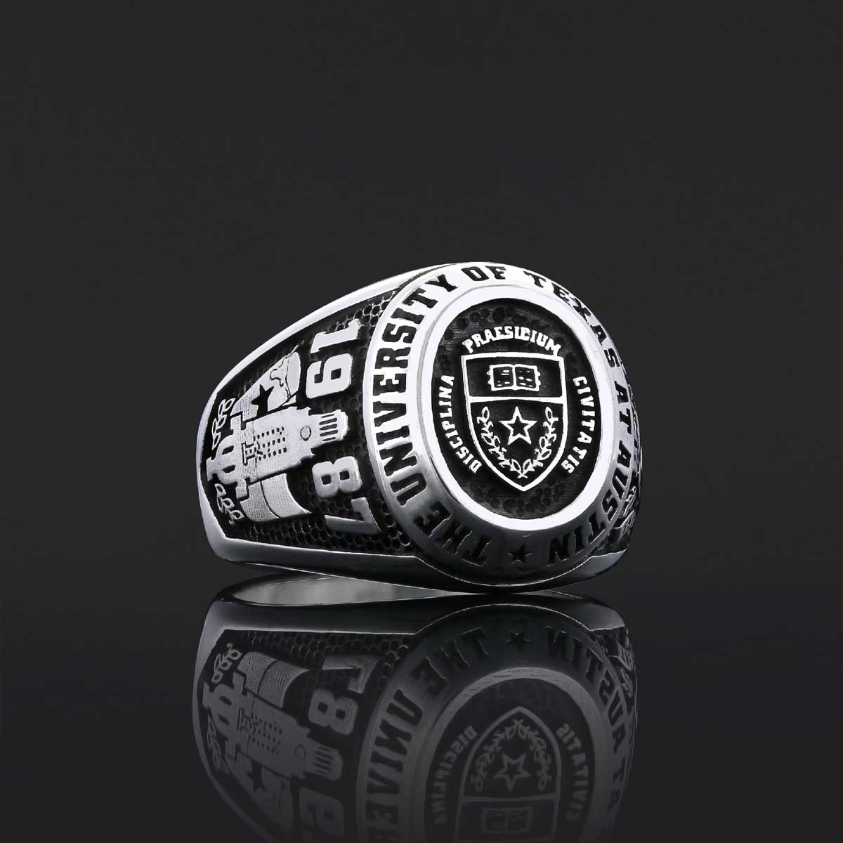 Texas State University Ring, Custom High School Graduation Ring, Class Ring, College Class Ring - view 7