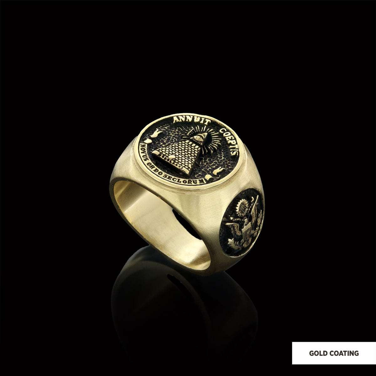 The Eye Masonic Round Ring, Signet Mason Ring, Mason Jewelry by SWISS PLUS - Mason Collection - view 2