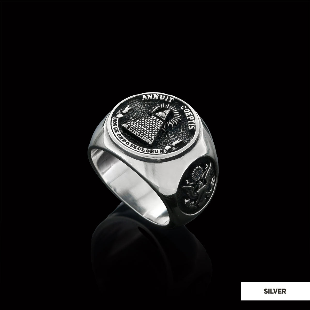 The Eye Masonic Round Ring, Signet Mason Ring, Mason Jewelry - view 4