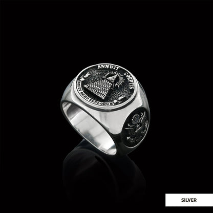 The Eye Masonic Round Ring, Signet Mason Ring, Mason Jewelry by SWISS PLUS - Mason Collection - view 4