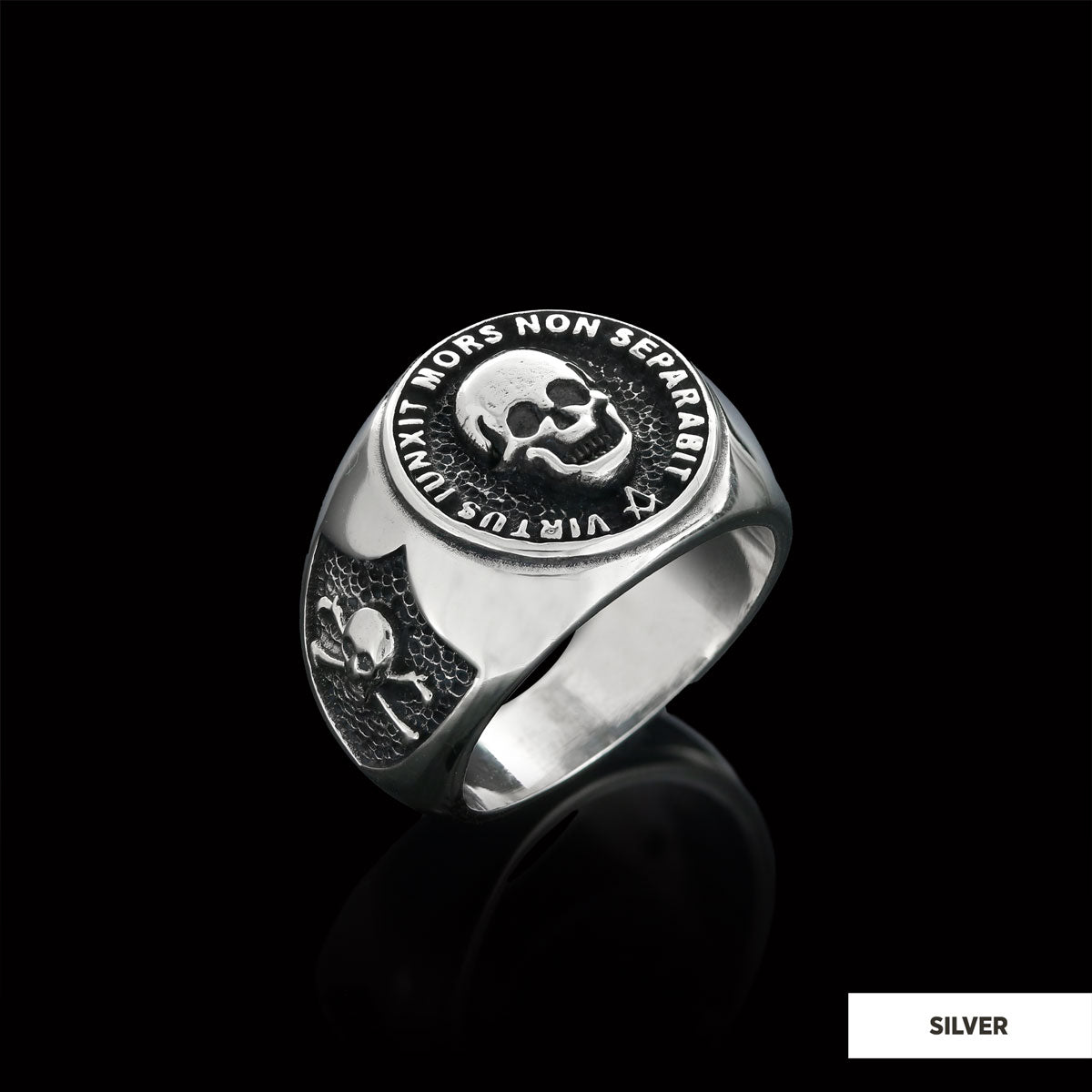 The Skull Masonic Ring, Handcrafted Sterling Silver Mason Ring, Elegant Masonic Ring by SWISS PLUS - Mason Collection - view 
