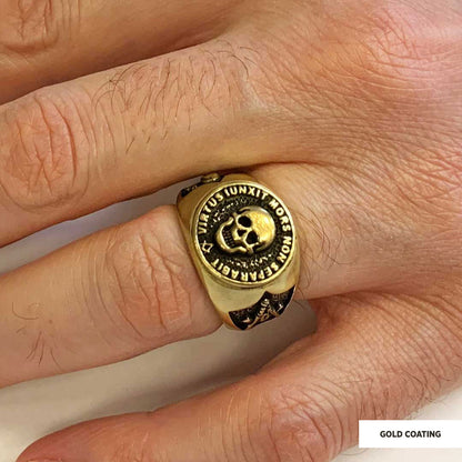 The Skull Masonic Ring, Handcrafted Sterling Silver Mason Ring, Elegant Masonic Ring by SWISS PLUS - Mason Collection - view 