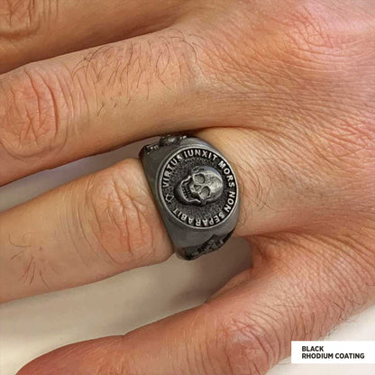 The Skull Masonic Ring, Handcrafted Sterling Silver Mason Ring, Elegant Masonic Ring by SWISS PLUS - Mason Collection - view 