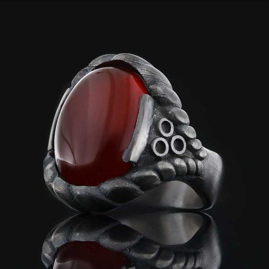 Tiger Eye Stone Ring Silver Men 925 Sterling by SWISS PLUS - Unique Design Rings - view 2
