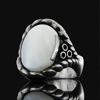 Tiger Eye Stone Ring Silver Men 925 Sterling by SWISS PLUS - Unique Design Rings - view 3
