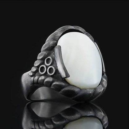 Tiger Eye Stone Ring Silver Men 925 Sterling by SWISS PLUS - Unique Design Rings - view 5