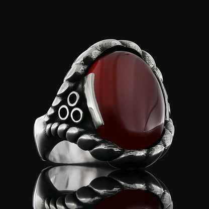 Tiger Eye Stone Ring Silver Men 925 Sterling by SWISS PLUS - Unique Design Rings - view 6