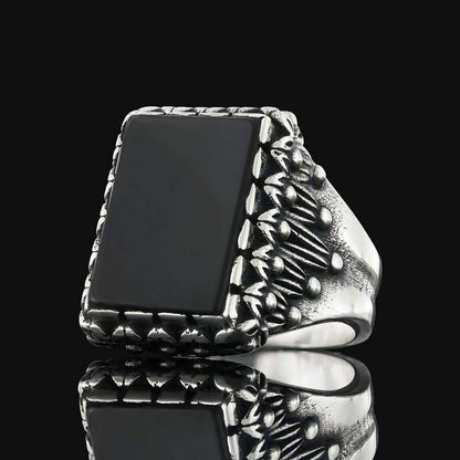 Tiger Eye Stone Silver Men Ring by SWISS PLUS - Unique Design Rings - view 3