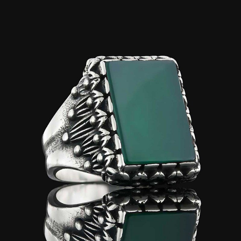 Tiger Eye Stone Silver Men Ring - view 5
