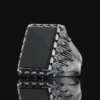 Tiger Eye Stone Silver Men Ring by SWISS PLUS - Unique Design Rings - view 6