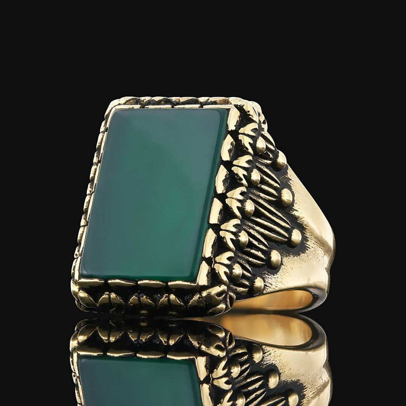 Tiger Eye Stone Silver Men Ring - view 7