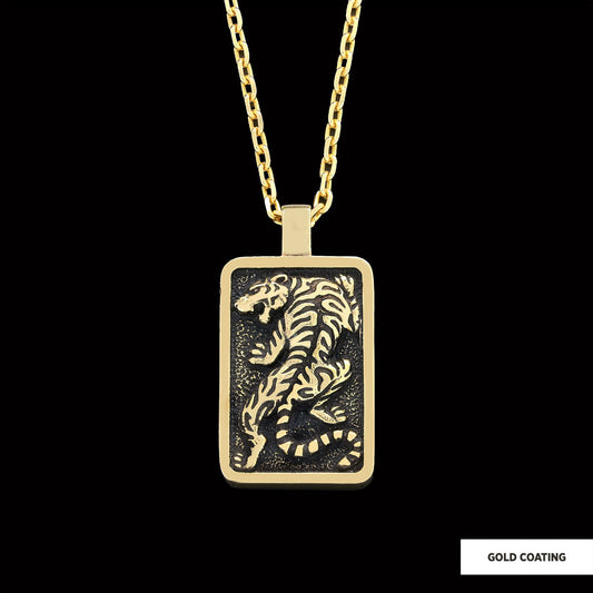 Tiger Pendant Gold Coating-Chain