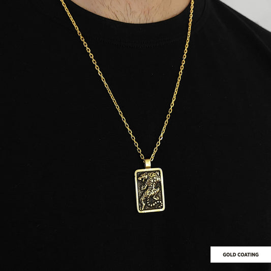 Tiger Pendant Gold Coating-Chain