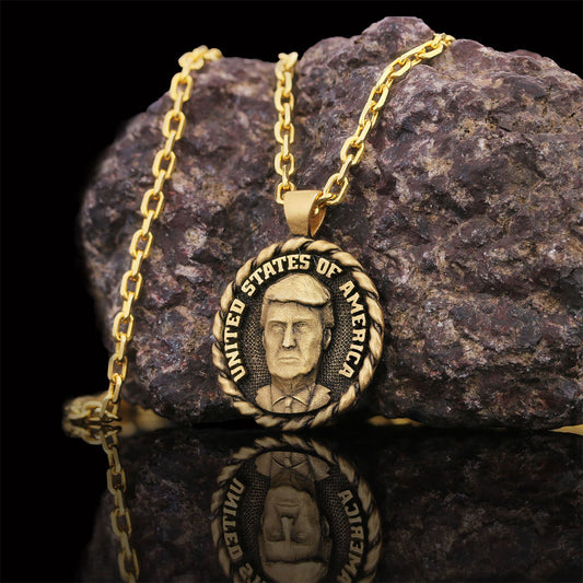 Donald J. Trump Necklace, Make America Great Again Necklace, Patriotic Jewelry, Trump Face Pendant, Supporter Locket Jewelrys