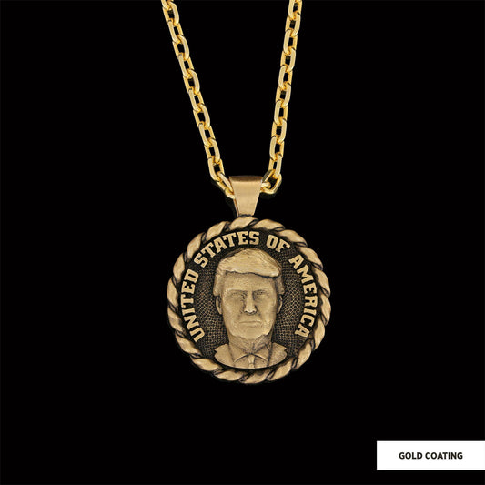 Donald J. Trump Necklace, Make America Great Again Necklace, Patriotic Jewelry, Trump Face Pendant, Supporter Locket Jewelrys