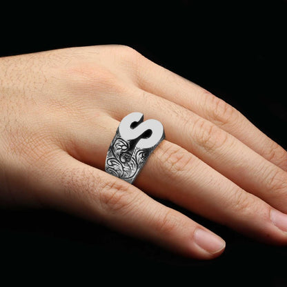 Custom Design Silver Celtic S Monogram Ring by SWISS PLUS - Letter Collection - view 5