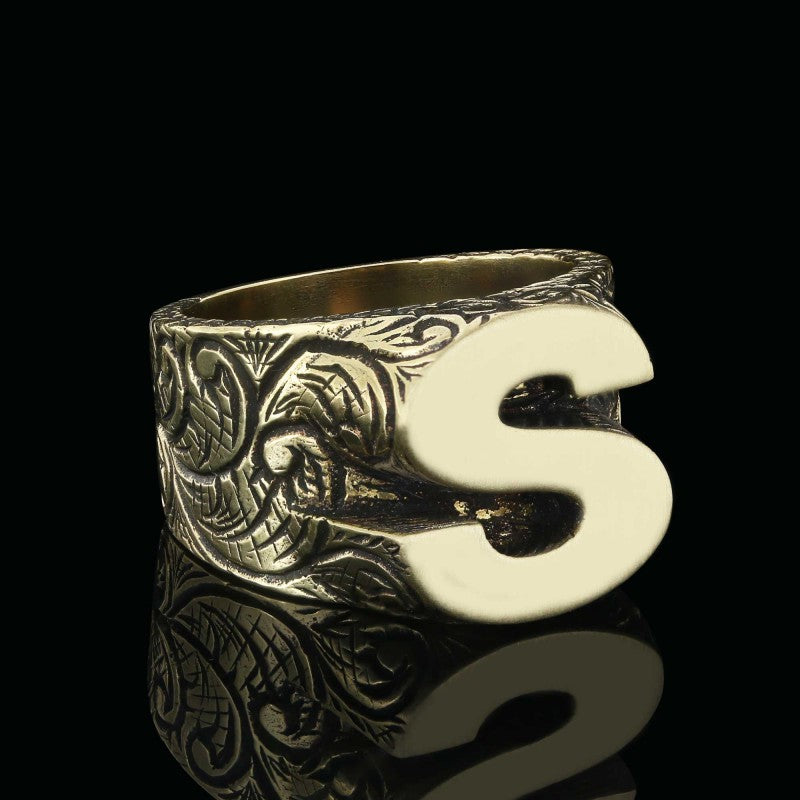 Custom Design Silver Celtic S Monogram Ring by SWISS PLUS - Letter Collection - view 2