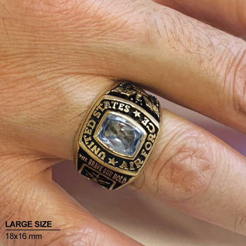 USAF Ring with Stone - view 6