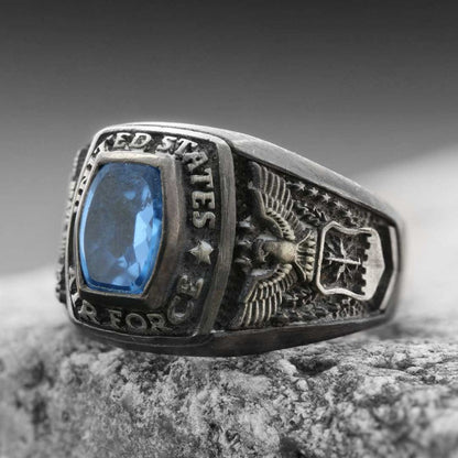USAF Ring with Stone by SWISS PLUS - Military Rings