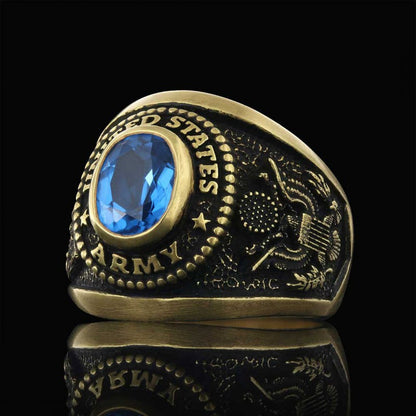 US Army Blue Stone Ring by SWISS PLUS - Military Rings - view 4